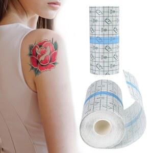 로즈 로미 타투 애프터케어 붕대 6인치 x 5.5야드, 세컨드 스킨 커버, 편리하고 빠른 치유 및 보호, 멸균, 방수, 라텍스 프리 랩, 광택 마감