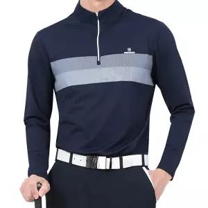 [제로골프]MONCROSS 남성 라인 포인트 기능성 쿨 집업티셔츠 Model No_CGB6029