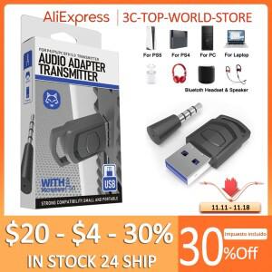 [호환품]블루투스 오디오 어댑터 무선 헤드폰 수신기 PS5/PS4 게임 콘솔 PC 헤드셋 2in1 USB 5.0 동글