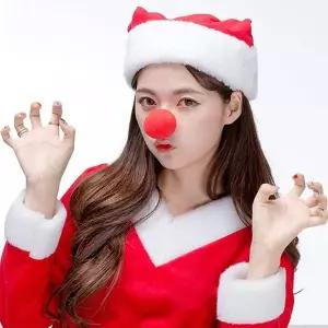 TBZ 크리스마스 장식소품 빨간 루돌프코 2개 파티용품