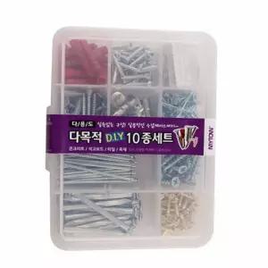 다목적 피스 나사못 10종 세트 목재 드릴 목공 가구철물 목재용 둥근머리 목공용 석고보드용 스텐