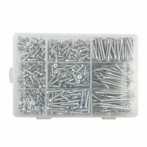 4mm 은백피스 세트 780개 철판나사 십자경첩피스 목재용 나사못 태핑 접시머리 목공
