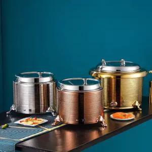 뷔페 전기 보온 냄비 스프 워머 업소용 스테인리스 죽 국 보온기 호텔 조식