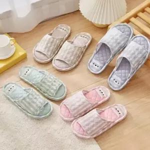 [라일리] Rly 두꺼운 3겹 면 실내화 베어 패브릭 거실화 슬리