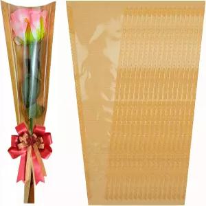 SELANTAG 50 팩 싱글 플라워 부케 포장 봉투4.7인치 x 16인치 1.9인치 스몰 백 크래프트 플로럴 포장지