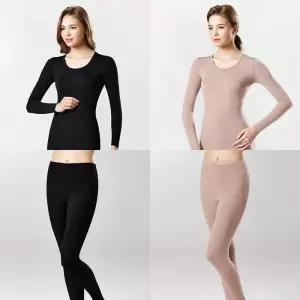 [제임스딘]여성내의세트 겨울내복 따뜻한 발열 기능성 9부 상의 하의 세트