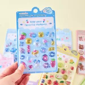 워터멜론 미니 봉봉 스티커-파스텔 (3240X16EA) [C1-107602]