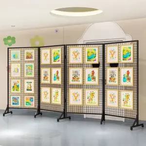 네트망 스탠드 전시 이동식 디스플레이 메쉬망 행거 파티션