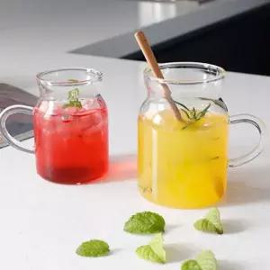 [골드스마일]귀여운 우유통 모양 유리 머그 손잡이 유리컵 유리잔 유리머그잔