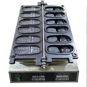 상업용 전기 와플 메이커 논스틱 신발 모양 고생산성 가정 및 레스토랑용 스틸 소재 케이크 비스킷