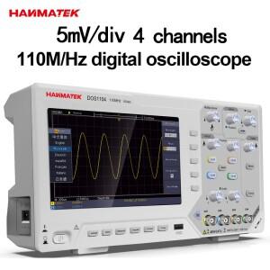 Hanmatek 디지털 오실로스코프, TFT 스토리지 데스크탑 5mV, Div 2 /4 채널, 110MhZ 대역폭, 1GS/s 샘플링
