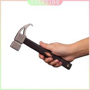 TC4 티타늄 합금 망치, 야외 캠핑용 휴대용, 초경량, CNC 가공된 흑단 손잡이