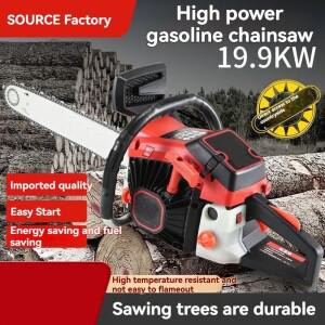99CC 가스 체인톱 19.9KW 78 이중 홈 실린더 25:1 연료 비율 18/20인치 전문 벌목용