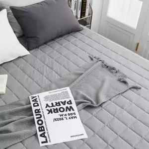 바닥패드 순면 킹패드 밴딩 그레이 사계절 침대패드 패드 K