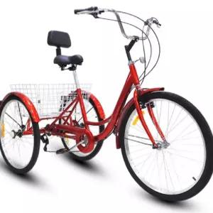 성인 인치 트라이크 안전 어르신 경량 자전거 소형 세발 바구니 성인용 실버