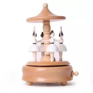 [셀러에이드]태엽 발레리나 뮤직박스 움직이는 원목오르골 나무 태