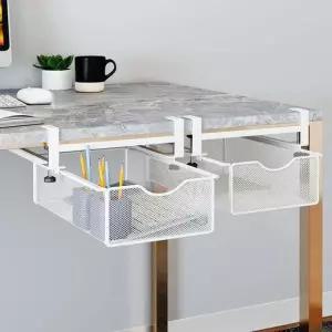 무타공 테이블 책상 밑 정리 서랍 데스크 수납 트레이 슬라이드형 서랍함 수납함 데스크수납함