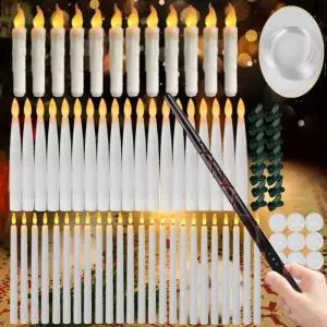 LED초 마술 지팡이 로 부동 양초 크리스마스파티 가정용 빛 Flameless 테이퍼 촛불