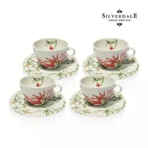 빈티지접시 실버데일 에덴핑크 빈티지 커피잔 찻잔 4인세트 8p
