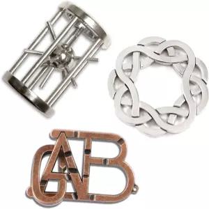 MHY 3팩 점보 메탈 브레인 티저 퍼즐 세트 - 성인과 청소년을 위한 도전적인 3D IQ