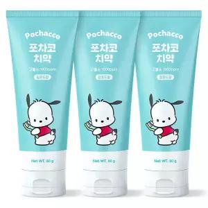 산리오 포차코 어린이치약 3개 키즈 아이 아동 고불소 치약