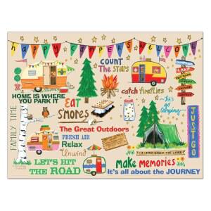 애비 선물 해피 캠핑카 유리 도마 (57831)