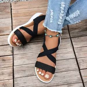 여사친 하계 밴딩 토시 빅사이즈 슈즈 웨지 웨지힐 컴포트 샌들 비치웨어 토오픈 admr2