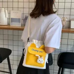 [골드스마일]토끼 캐릭터 버킷백 미니 크로스백 캔버스백 슬링백 미니슬링백