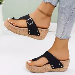 여성용 여름 통굽 슬리퍼 웨지힐 조리 빅사이즈 하이탑 원픽2