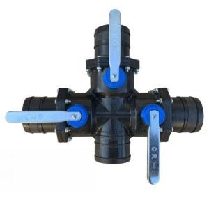 농업용 밸브 3밸브 4방향 수도 3밸브4방향50mm 파이프 호스 플라스틱 커넥터 제어용 디스트리뷰터 2인치 분배기