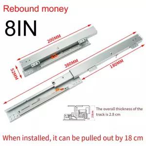 바닥 장착 소프트 클로즈 슬라이드 레일 언더플로어 가이드 캐비닛 서랍 가구 댐핑 버퍼