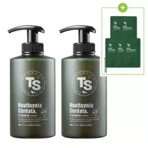 TS 어성초 샴푸 500g 2개 + TS샴푸 6g 5개 탈모완화 티에스