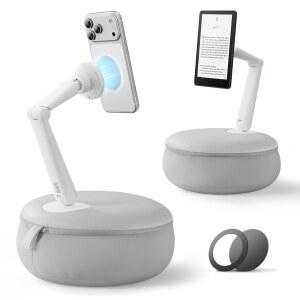 SAIJI 침대용 킨들 휴대폰 소파 스탠드 있는 베개 미니 이중 홀더 암이 침대 마그네틱