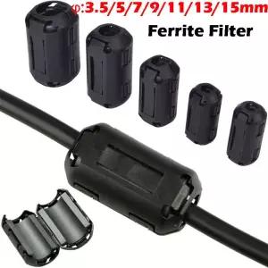 5/10Pcs 3.5/5/7/9/13/15mm 토로 이달 코어 페라이트 비드 클립 초크 EMI RFI 잡음 필터 USB/비디오 케이블