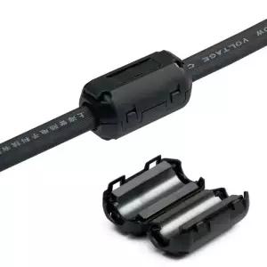 블랙 케이블 커넥터 링 코어 페라이트 비드 클램프 초크 코일 EMI RFI 노이즈 필터 클립 스냅 거치대 3.5mm