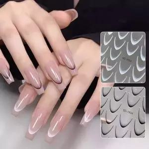 네일아트 프렌치 유니크 그라데이션 라인스티커 3종