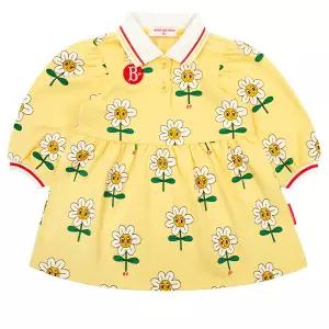 [롯데백화점]베베드피노 올 오버 플레르 베이비 볼륨 저지 드레스_BP41OD254