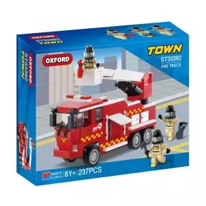 옥스포드 TOWN 사다리 소방차와 3종 소방관 피규어 장난감 블록 학습교재 수업교구