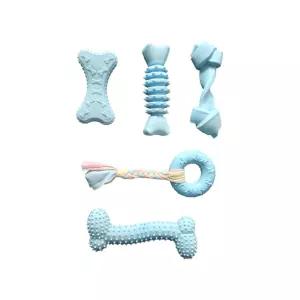 제이제이펫 강아지 치발기 고무 장난감 파스텔 파랑 대형견 개껌 내구성 스트레스 치아