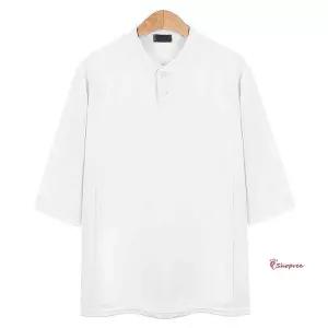 헨리넥 7부 티셔츠 화이트lmn641