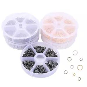 주얼리 제작용 오픈 점프 링 청동 금 실버 스플릿 링크 루프 DIY 파인딩 1 세트 박스 4mm