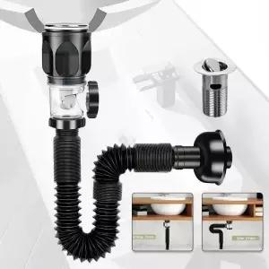 유니버설 플립 스테인리스 스틸 세면대 싱크대 벽 배수관 주방 욕실 액세서리 악취 방지