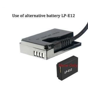 호환 ACK-E15 DR-E15 DC 커플러 LP-E12 캐논 EOS 100D Rebel SL1 Kiss X7 PowerShot SX70 HS용 더미 배터리