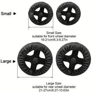 4피스 세트, 유모차 바퀴용 먼지 방지 커버, 폴리에스터 섬유로 제작, 외출 후 집을 깨끗하게 유지, 6.7인