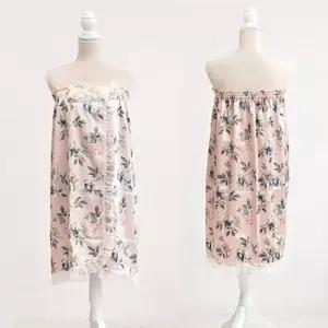 골프샤워가운 핑크플라워 라운딩 로브 여름 랩 가벼운