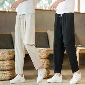 남자바지 허리밴딩 린넨 9부 여름 데일리 팬츠