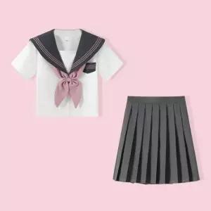 졸업사진컨셉 반팔 세라복 세트(그레이)