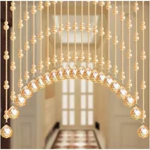 펑페이 크리스탈 구슬 커튼 출입구용 21현 아치형 도어 스트링 가정용 장식 패널 룸 칸막이 블라인드 커피