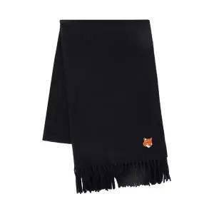 [메종키츠네] 26SS 폭스헤드 울 머플러 블랙 PM06201WB0044 P199