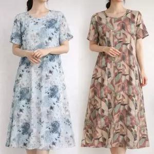 여성 여름 인견 원피스 반팔 쿨링 냉감 레이온 이지웨어 잠옷